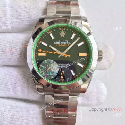 JF Factory Swiss Grade Rolex Milgauss SS Black Dial 40mm Watch